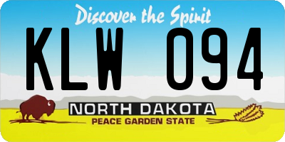 ND license plate KLW094