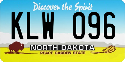 ND license plate KLW096