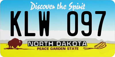 ND license plate KLW097