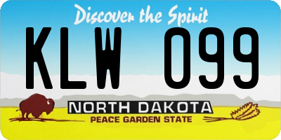 ND license plate KLW099