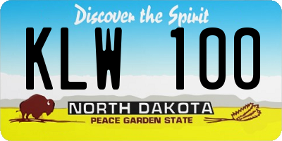 ND license plate KLW100