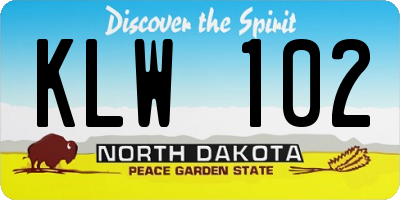 ND license plate KLW102