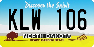 ND license plate KLW106
