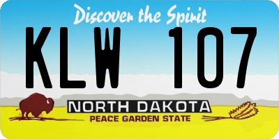 ND license plate KLW107