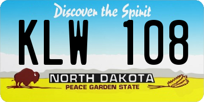 ND license plate KLW108