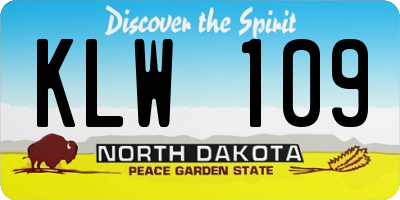 ND license plate KLW109
