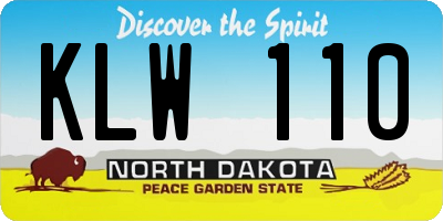 ND license plate KLW110