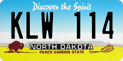 ND license plate KLW114