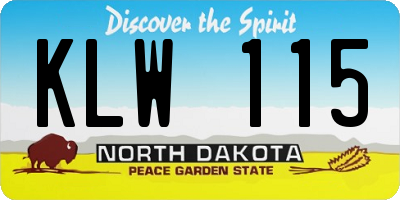 ND license plate KLW115