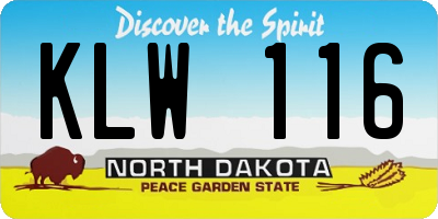 ND license plate KLW116