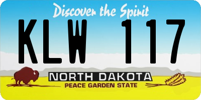 ND license plate KLW117