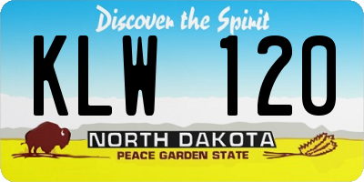 ND license plate KLW120