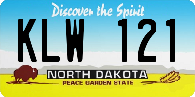 ND license plate KLW121
