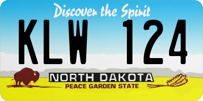 ND license plate KLW124