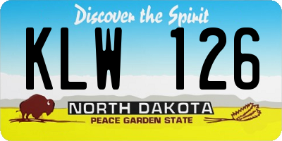 ND license plate KLW126
