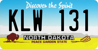 ND license plate KLW131