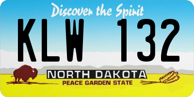ND license plate KLW132