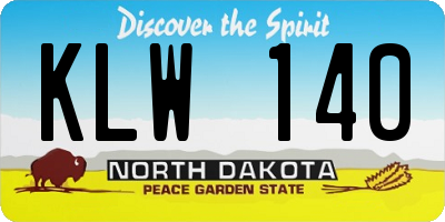 ND license plate KLW140