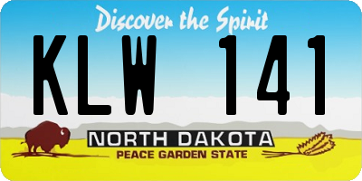 ND license plate KLW141