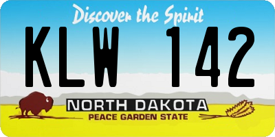 ND license plate KLW142