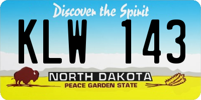 ND license plate KLW143