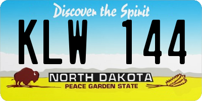 ND license plate KLW144