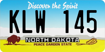 ND license plate KLW145