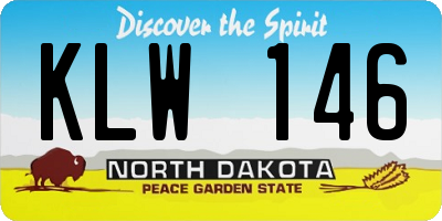 ND license plate KLW146