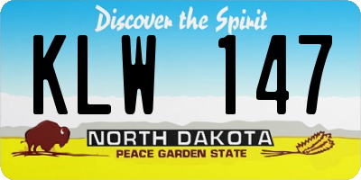 ND license plate KLW147