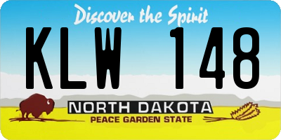 ND license plate KLW148