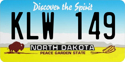 ND license plate KLW149