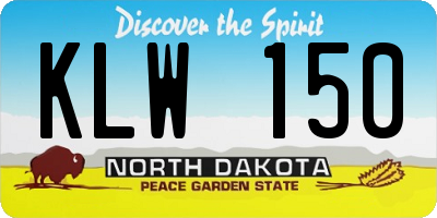 ND license plate KLW150
