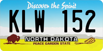 ND license plate KLW152