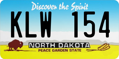 ND license plate KLW154