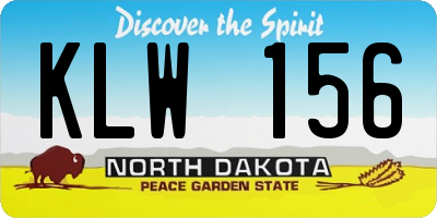 ND license plate KLW156