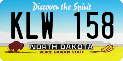 ND license plate KLW158