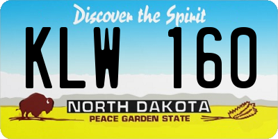 ND license plate KLW160