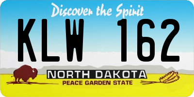 ND license plate KLW162