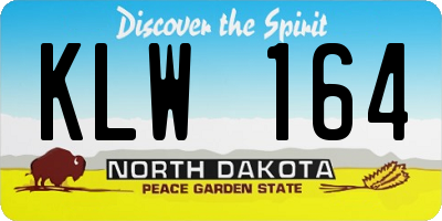 ND license plate KLW164