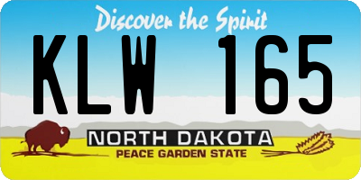 ND license plate KLW165