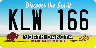 ND license plate KLW166