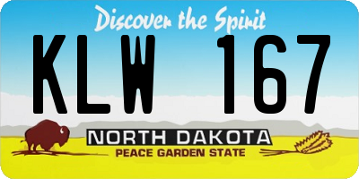 ND license plate KLW167