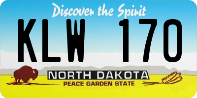ND license plate KLW170