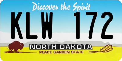ND license plate KLW172