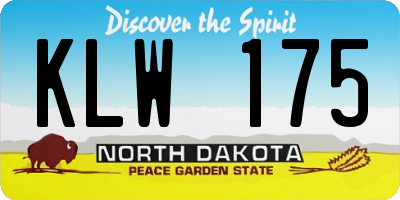 ND license plate KLW175