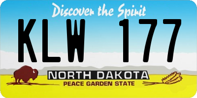 ND license plate KLW177