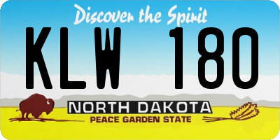 ND license plate KLW180