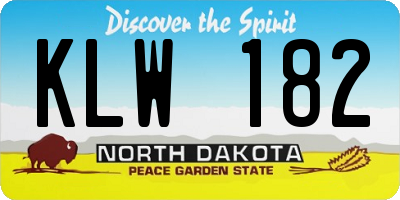 ND license plate KLW182