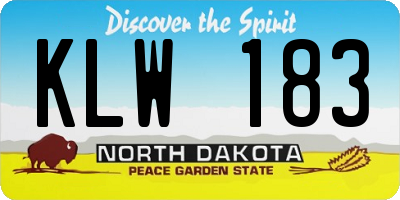 ND license plate KLW183