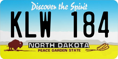 ND license plate KLW184